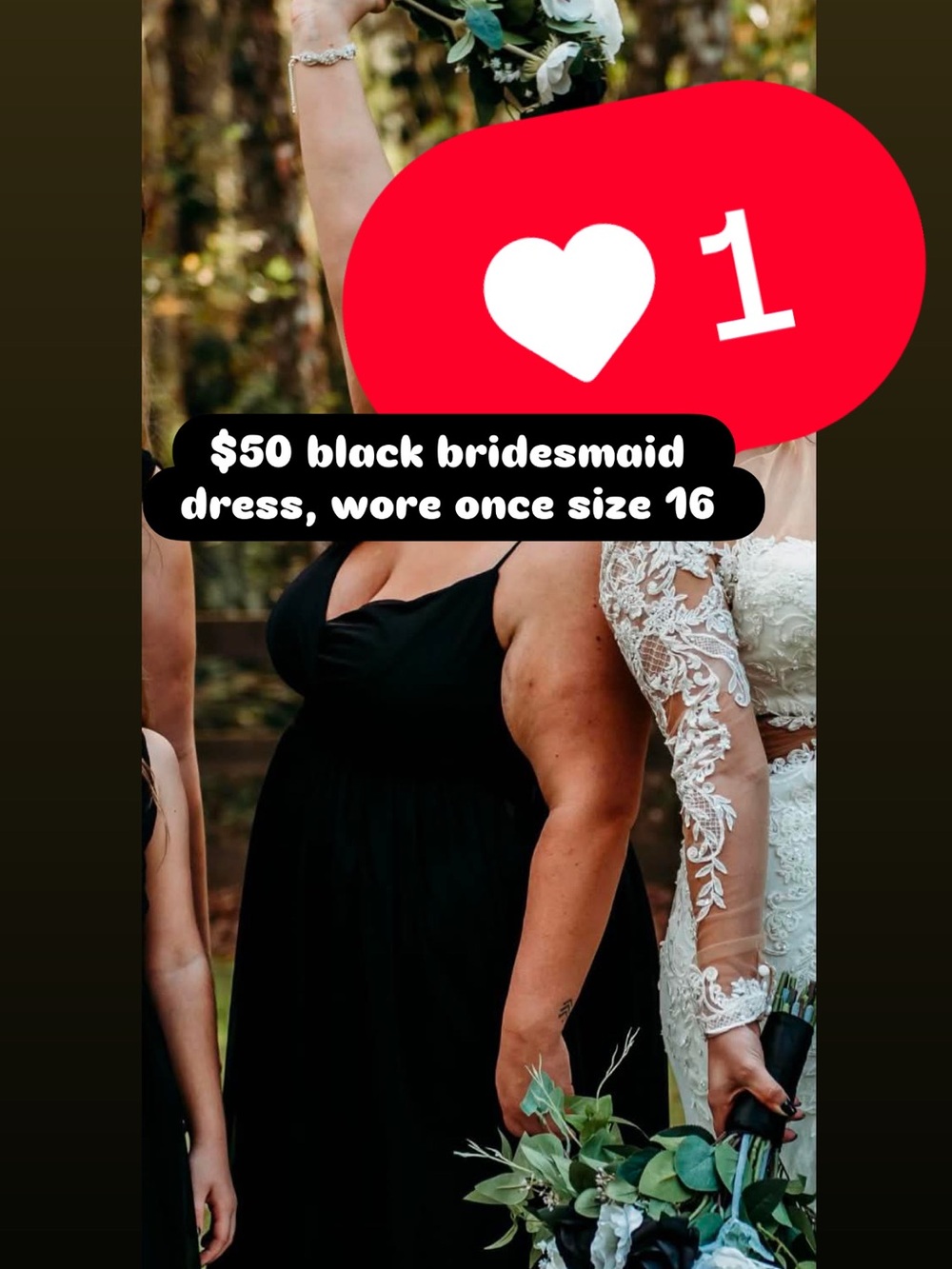 David's Bridal Black Strapless Bridesmaid Dress